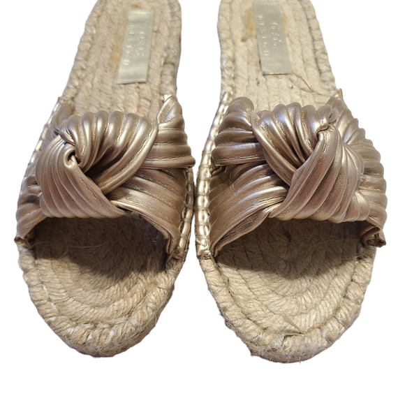 ASOS Jade Knotted Espadrille Platform Sandals Gold - Picture 3 of 7